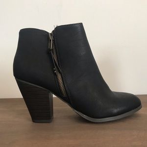 Black Faux Leather Booties